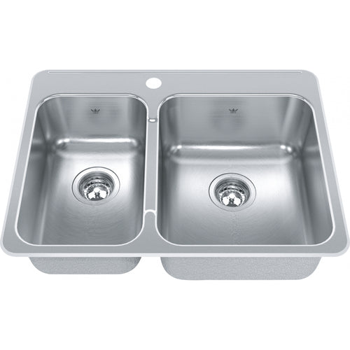 KINDRED Steel Queen Drop In Sink QCLA2027L-8-1