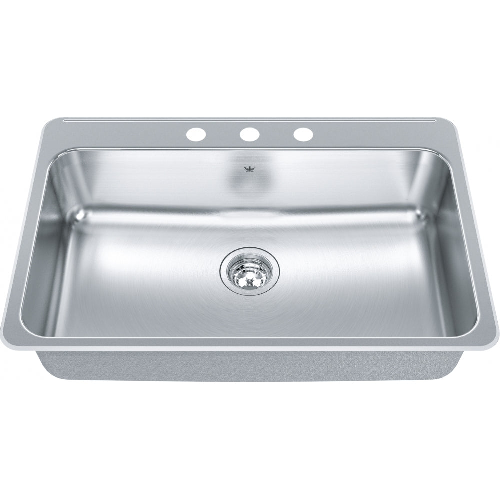 KINDRED Steel Queen Drop In Sink QSLA2031-8-3