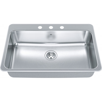 KINDRED Steel Queen Drop In Sink QSLA2031-8-3