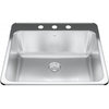 KINDRED Steel Queen Drop In Sink QSLA2225-10-3