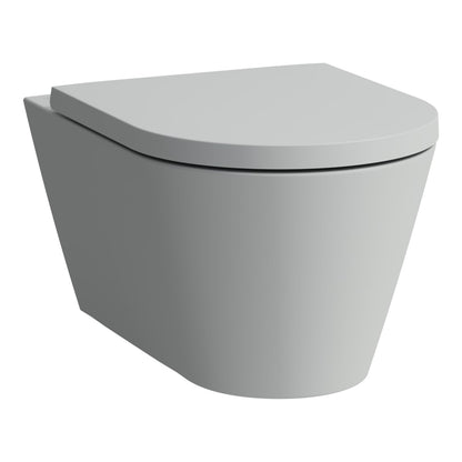 Laufen Light Grey 2-Piece Elongated Dual-Flush Wall Mounted Toilet with Duravit In-Wall Tank (Seat Included)