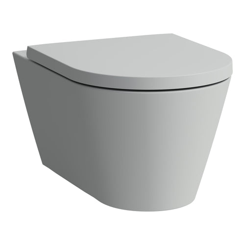Laufen Light Grey 2-Piece Elongated Dual-Flush Wall Mounted Toilet with Duravit In-Wall Tank (Seat Included)