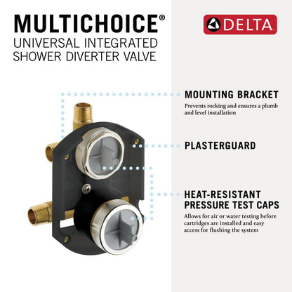 Delta MultiChoice Universal Integrated Shower Diverter Rough Universal Inlets / Outlets
