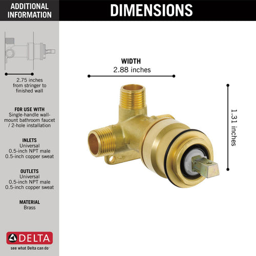 Delta Single Handle Wall Mount Rough