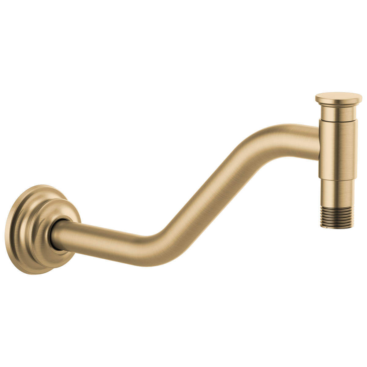 Invari 11" Angled Shower Arm And Flange - Brilliance® Luxe Gold®
