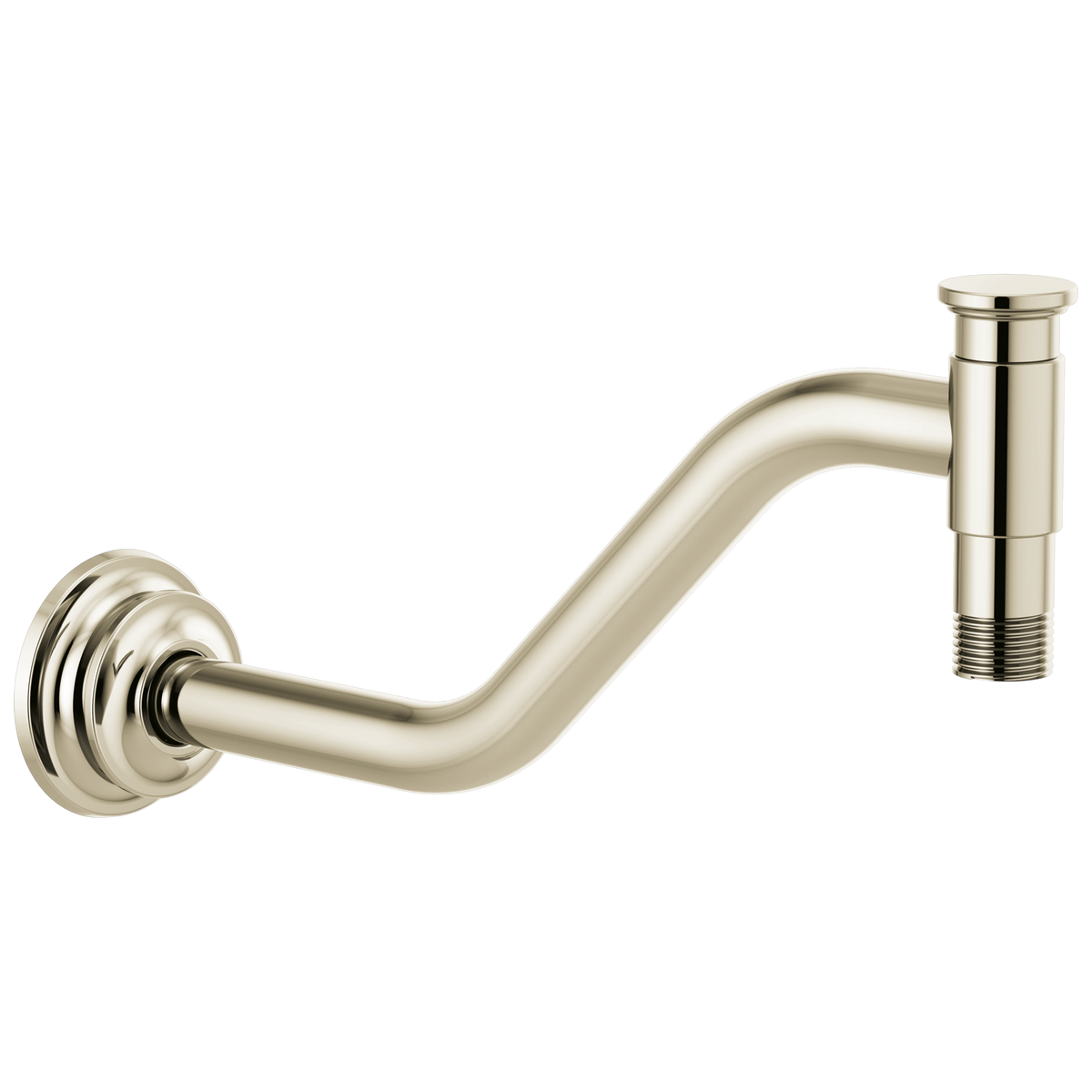 Invari 11" Angled Shower Arm And Flange - Brilliance® Polished Nickel