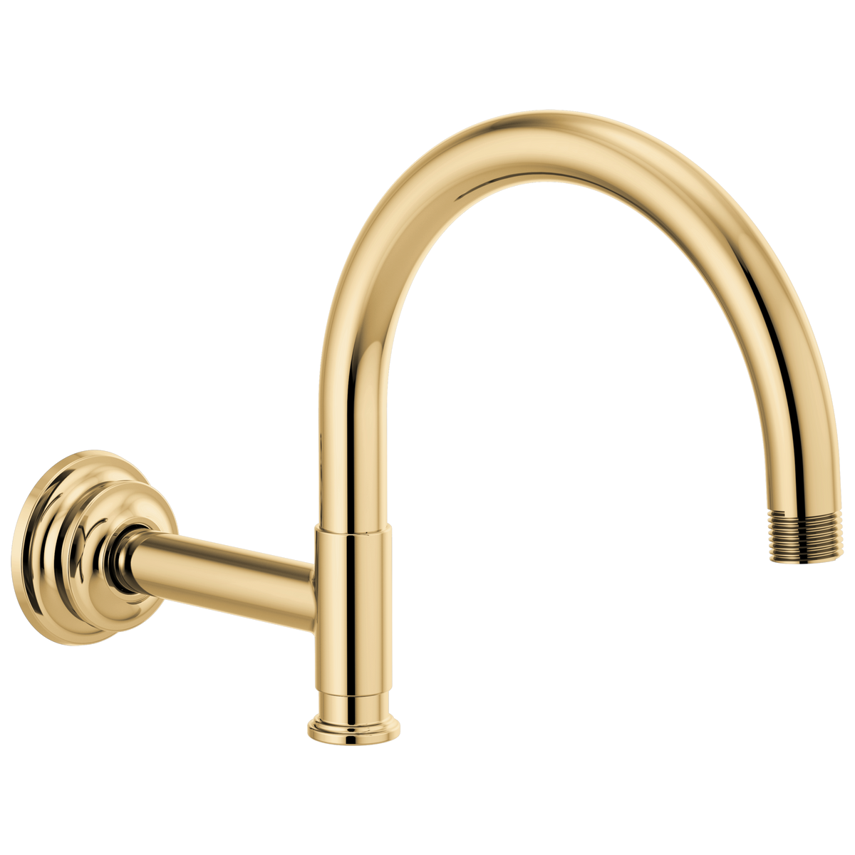 Invari 12 1/8" Arc Shower Arm And Flange - Brilliance® Polished Gold