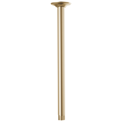 Essential Shower Series 14" Ceiling Mount Shower Arm And Round Flange - Brilliance® Luxe Gold®