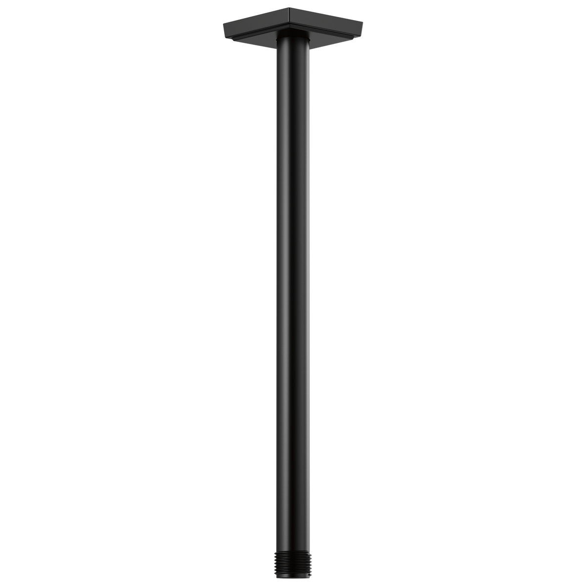 Essential Shower Series 14" Ceiling Mount Shower Arm And Square Flange - Matte Black
