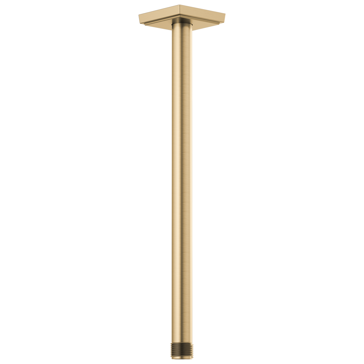 Essential Shower Series 14" Ceiling Mount Shower Arm And Square Flange - Brilliance® Luxe Gold®