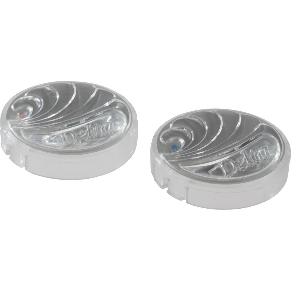 Hot/Cold Button Set, Clear, Chrome - Chrome
