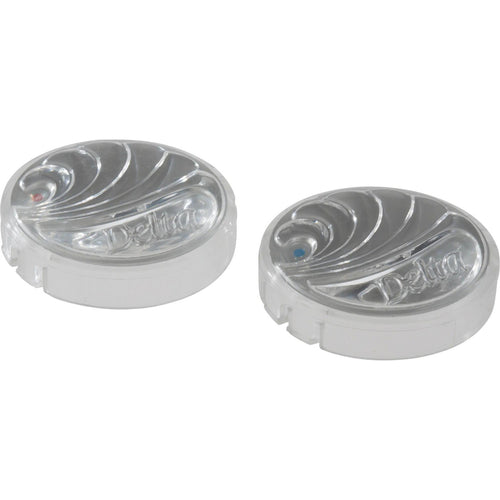 Hot/Cold Button Set, Clear, Chrome - Chrome