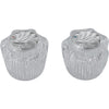 Small Clear Knob Handles (Pair) with Buttons - Chrome