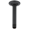 Essential Shower Series 6" Ceiling Mount Shower Arm And Round Flange - Matte Black