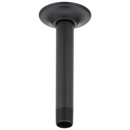 Essential Shower Series 6" Ceiling Mount Shower Arm And Round Flange - Matte Black