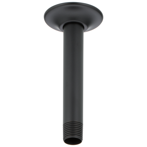 Essential Shower Series 6" Ceiling Mount Shower Arm And Round Flange - Matte Black