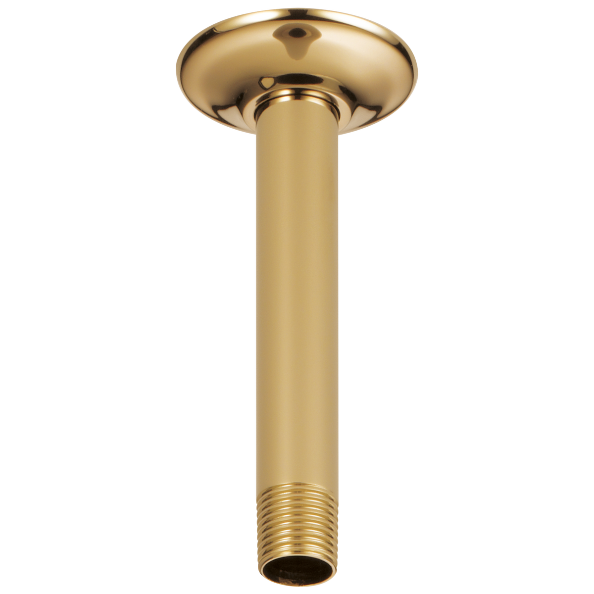Essential Shower Series 6" Ceiling Mount Shower Arm And Round Flange - Brilliance® Polished Gold