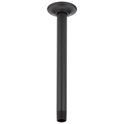 Essential Shower Series 10" Ceiling Mount Shower Arm And Round Flange - Matte Black