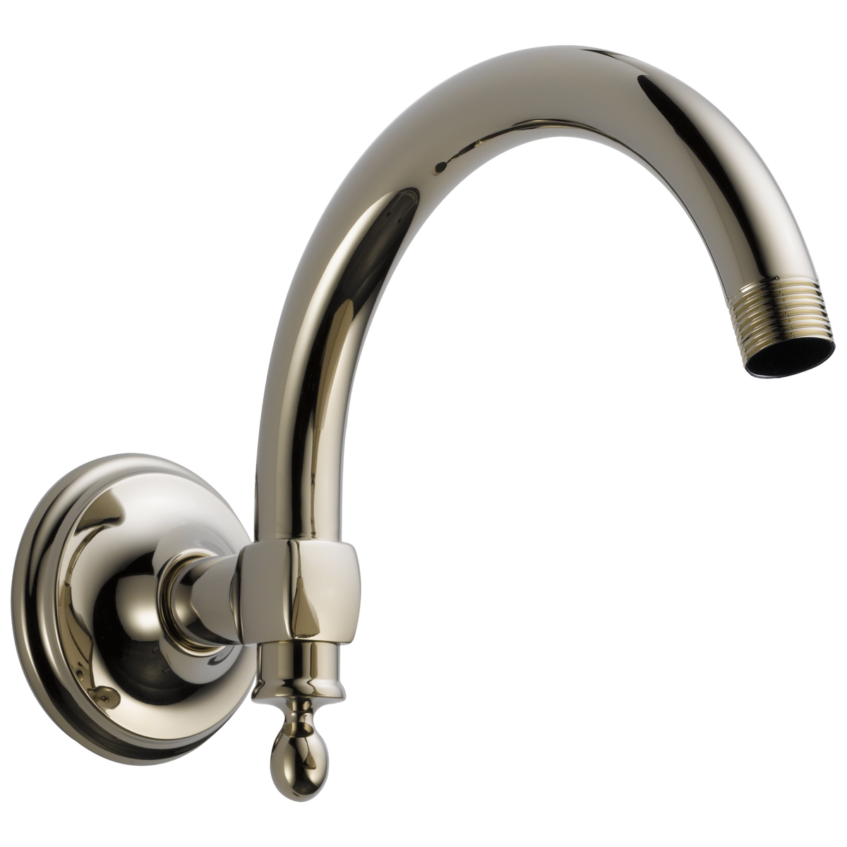 Essential Shower Series 10" Classic Wall Mount Shower Arm And Flange - Brilliance® Polished Nickel