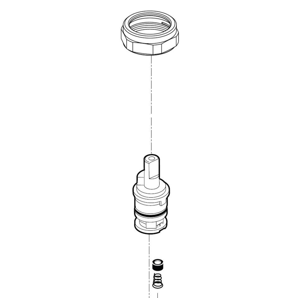Dennison Delta: Bonnet And Cartridge Assembly - Chrome
