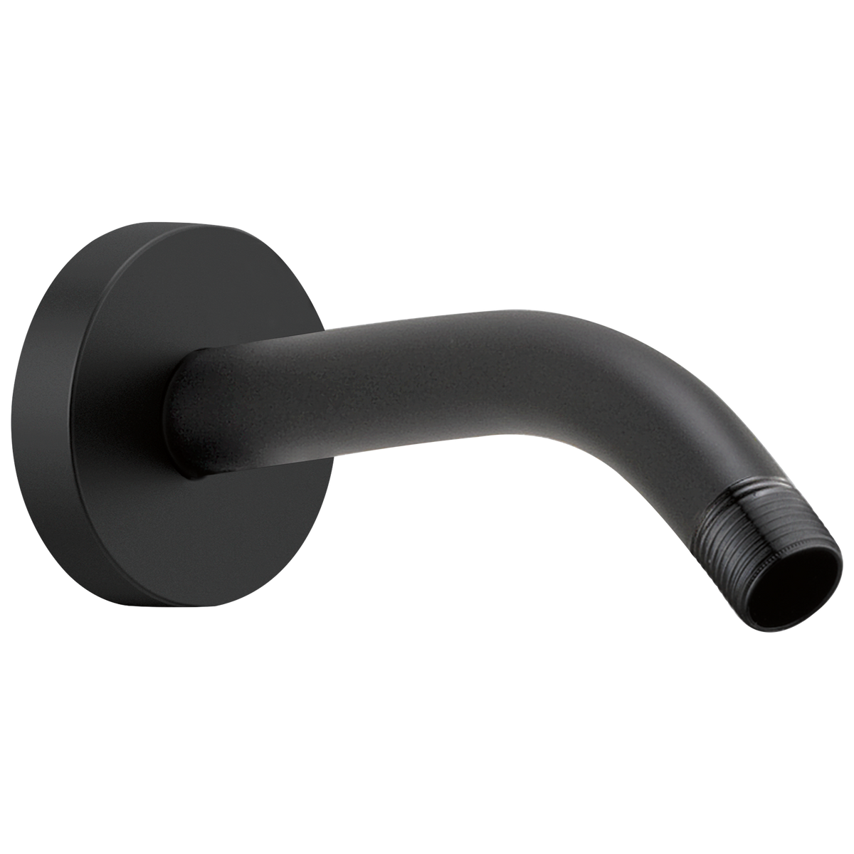 Essential Shower Series 7" Linear Round Wall Mount Shower Arm And Flange - Matte Black
