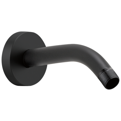 Essential Shower Series 7" Linear Round Wall Mount Shower Arm And Flange - Matte Black
