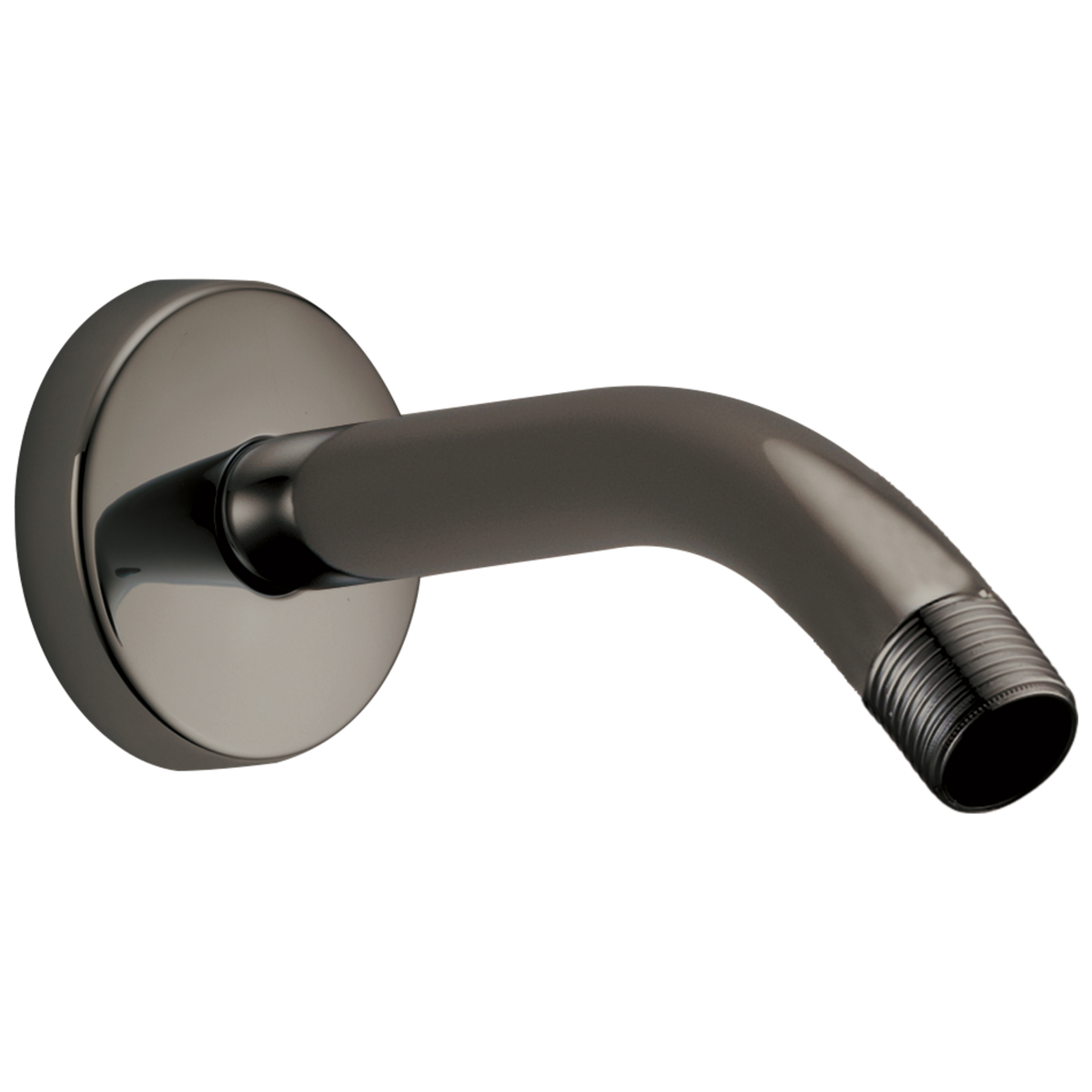Essential Shower Series 7" Linear Round Wall Mount Shower Arm And Flange - Brilliance® Black Onyx