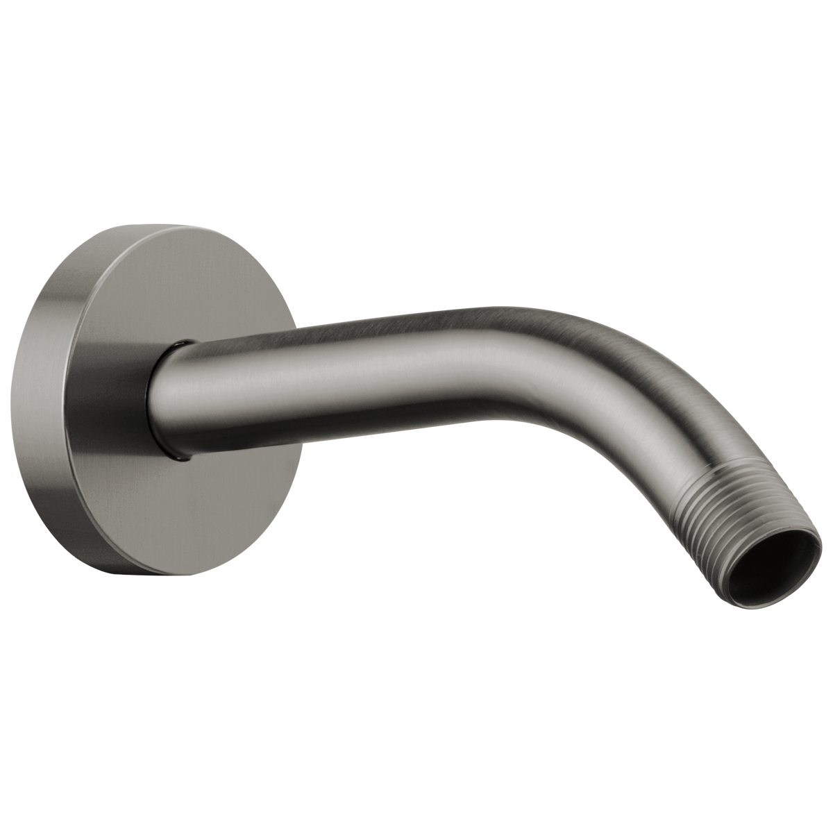 Essential Shower Series 7" Linear Round Wall Mount Shower Arm And Flange - Brilliance® Luxe Steel®