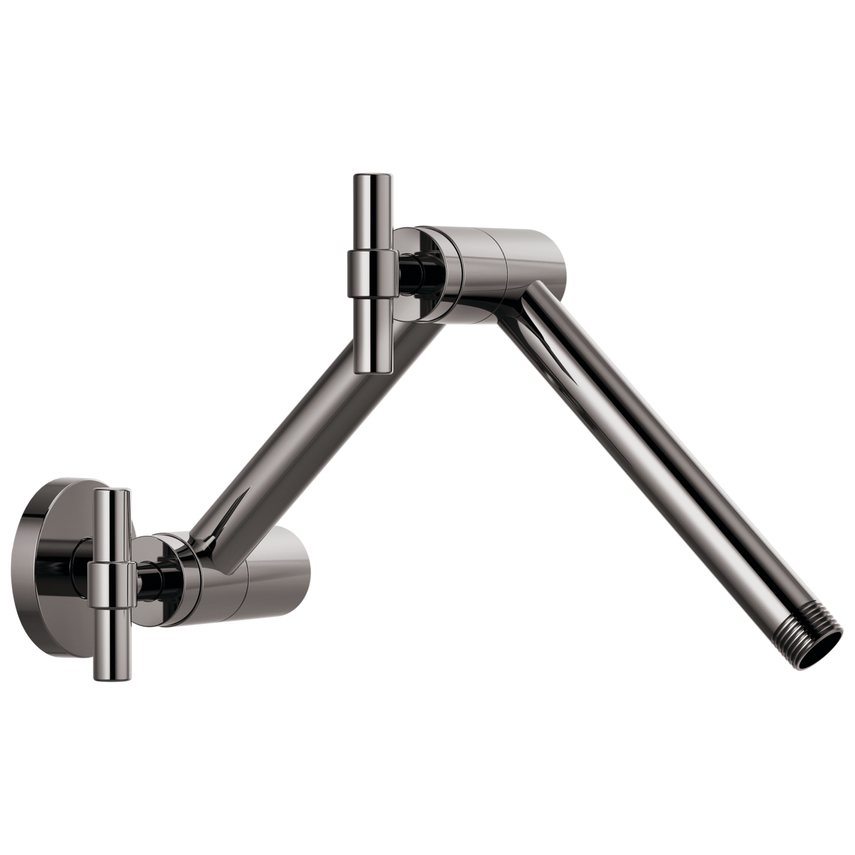 Brizo Linear Round Jointed Wall Mount Shower Arm And Flange - Brilliance® Black Onyx