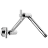 Essential Shower Series Linear Round Jointed Wall Mount Shower Arm And Flange - Polished Chrome