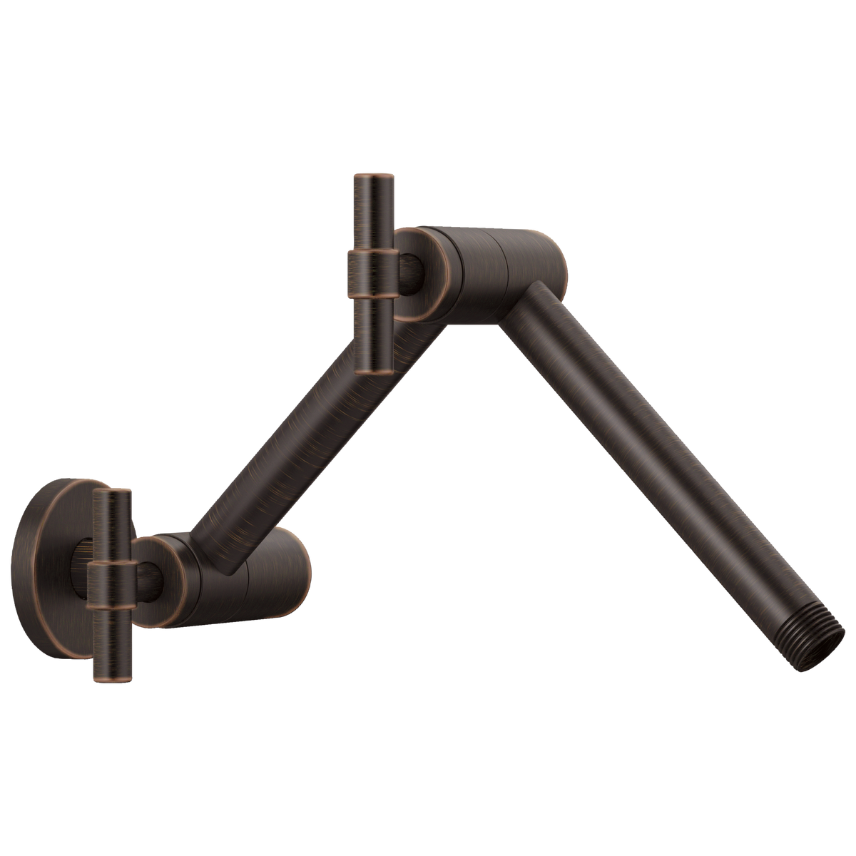 Essential Shower Series Linear Round Jointed Wall Mount Shower Arm And Flange - Venetian Bronze®