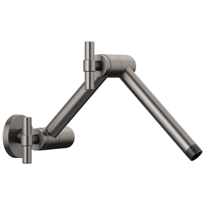Essential Shower Series Linear Round Jointed Wall Mount Shower Arm And Flange - Brilliance® Luxe Steel®