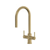 Pirellone™ Two Handle Pull-Down Kitchen Faucet - Antique Gold | Model Number: CY657L-AG-2