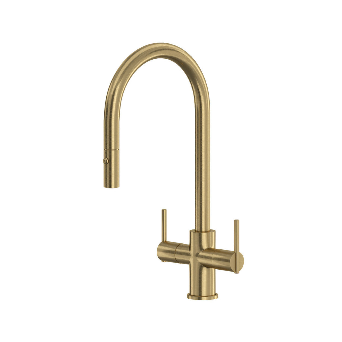 Pirellone™ Two Handle Pull-Down Kitchen Faucet - Antique Gold | Model Number: CY657L-AG-2
