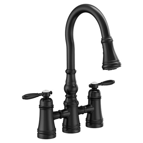 Moen Weymouth Two-Handle High Arc Pulldown Kitchen Faucet