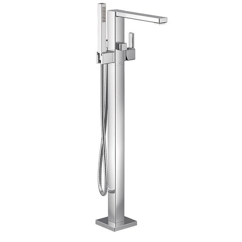 Moen 90 Degree Chrome one-handle tub filler includes hand shower