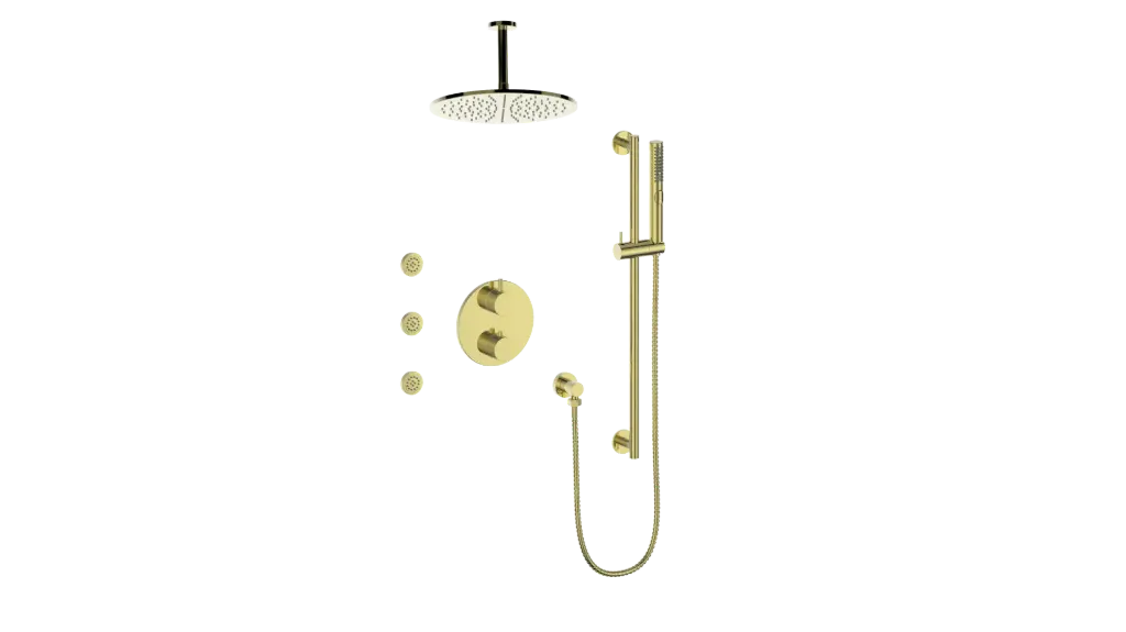 Vogt Drava 3-Way TH Shower Kit with Body Jets and 6" Ceiling Arm