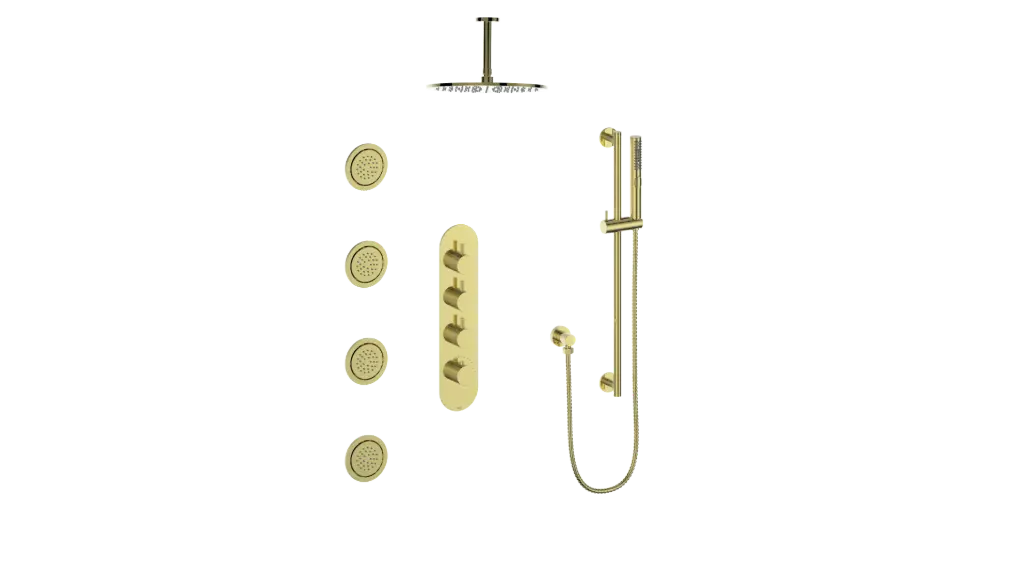 Vogt Drava 3-Way TH Shower Kit with Body Jets and 6" Ceiling Arm