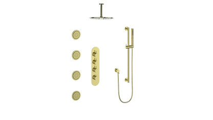 Vogt Drava 3-Way TH Shower Kit with Body Jets and 6" Ceiling Arm