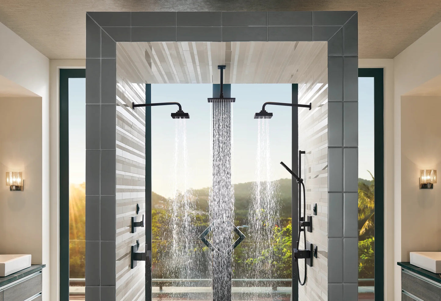 Siderna Rectangular Raincan Showerhead lifestyle
