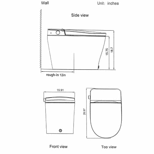 Streamline Integrated Smart Toilet- SMT07GW-Y80 - Golzar Home