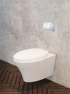 Caroma Somerton Wall-Mounted Elongated Toilet Dual-Flush 1.28/0.8 gpf with Geberit Carrier & Seat