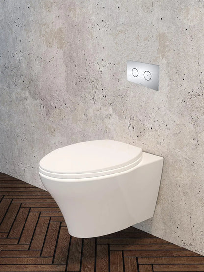 Caroma Somerton Wall-Mounted Elongated Toilet Dual-Flush 1.28/0.8 gpf with Geberit Carrier & Seat
