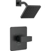 Modern Angular Shower Only Trim - Matte Black