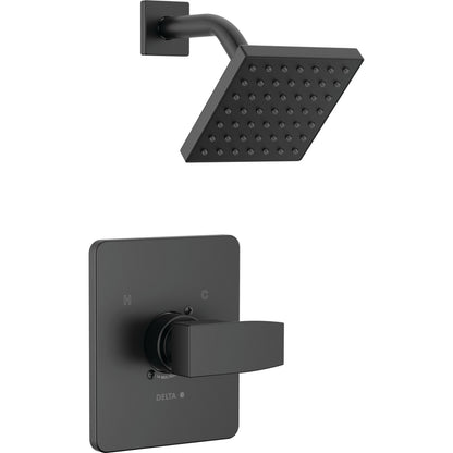 Modern Angular Shower Only Trim - Matte Black