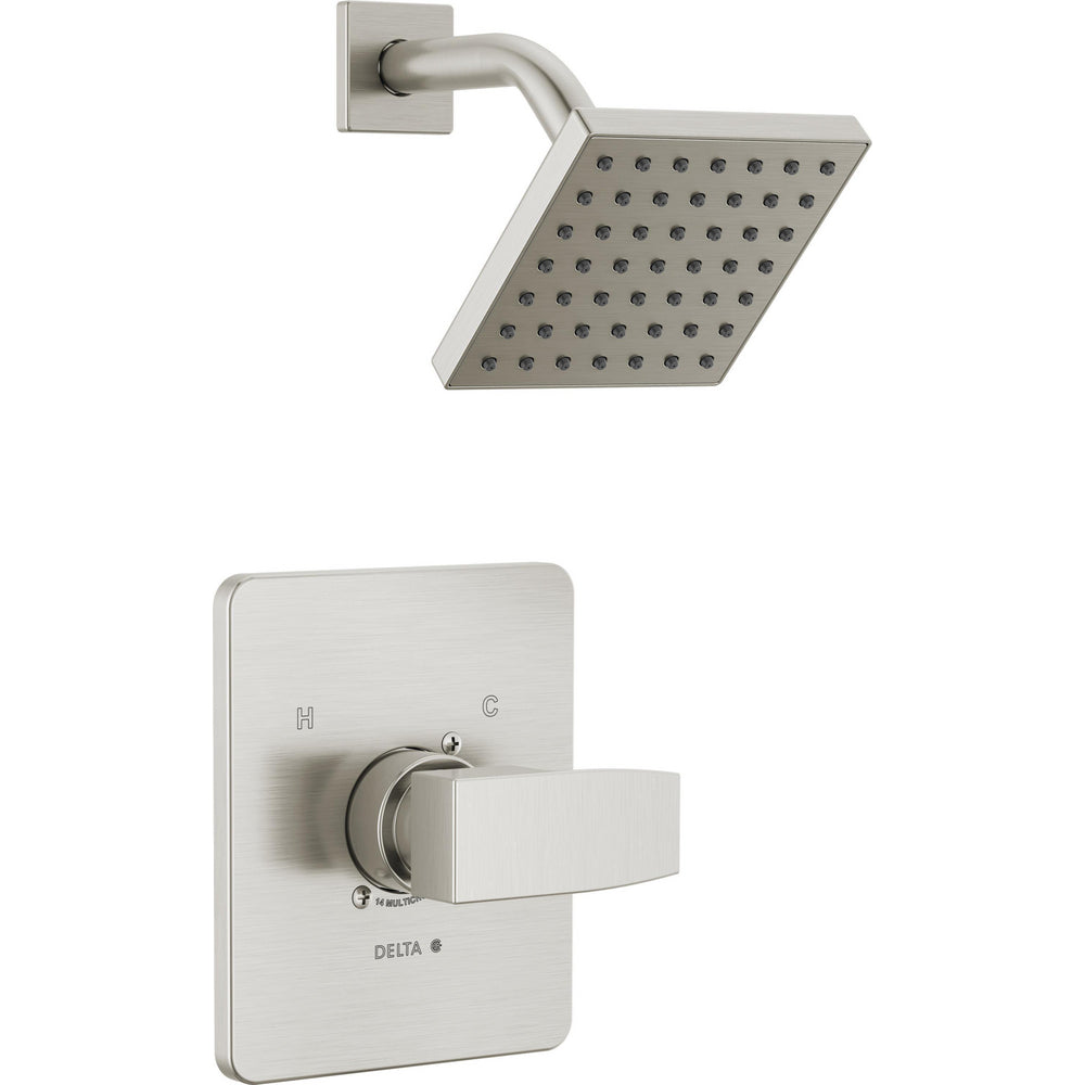 Modern Angular Shower Only Trim - Stainless Steel