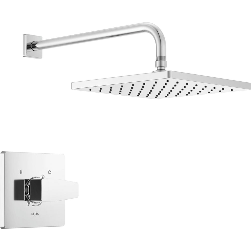 Modern Angular 10" Square Raincan S/o & Trim 1L 14S - Chrome