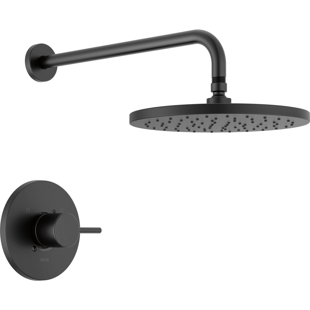 Modern Cylindrical 10" Circle Raincan S/o & Trim 1L 14S - Matte Black