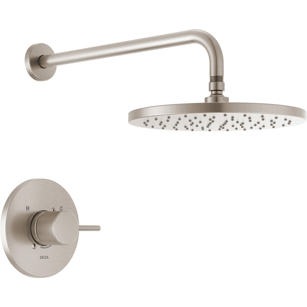 Modern Cylindrical 10" Circle Raincan S/o & Trim 1L 14S - SpotShield Brushed Nickel