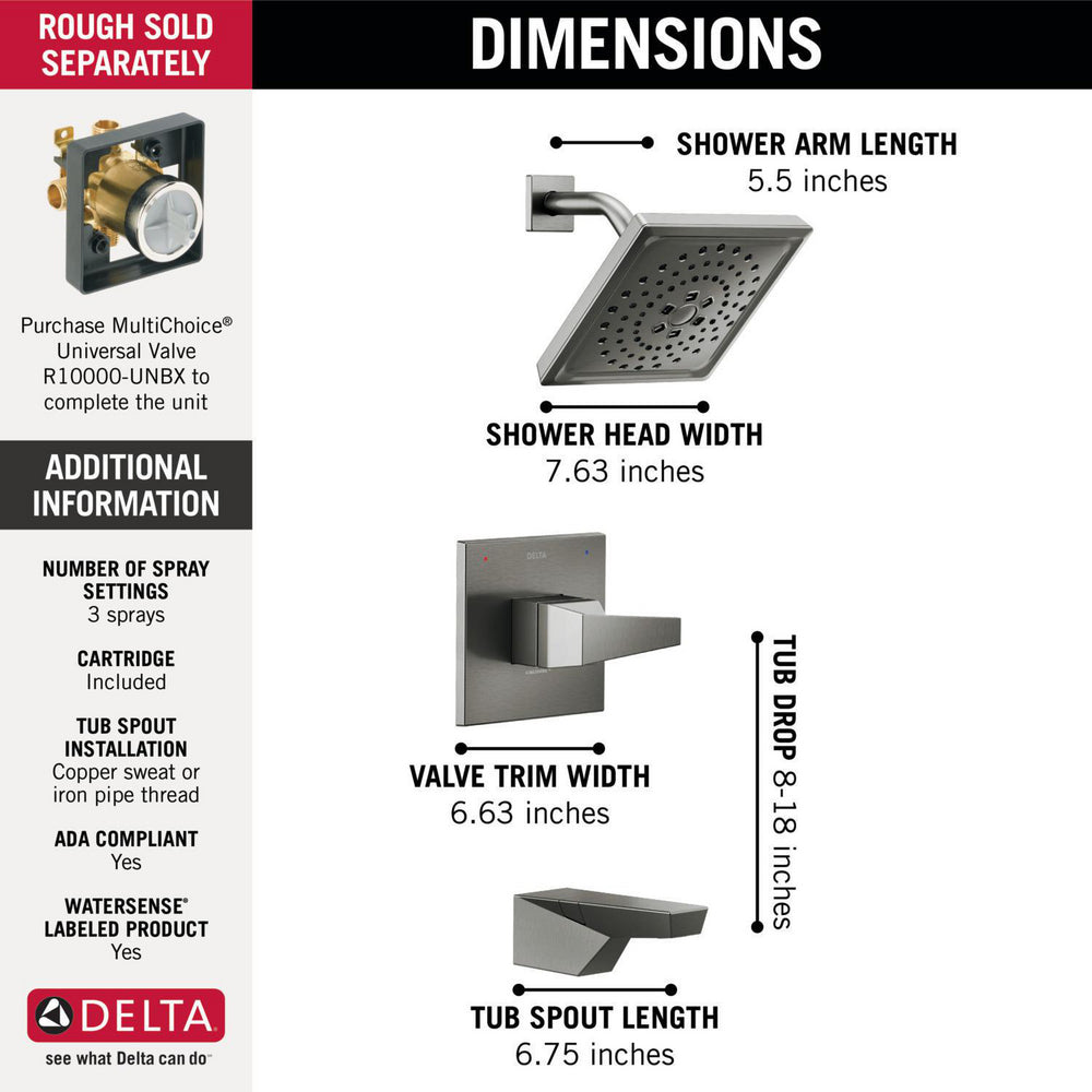 Delta 14 Series H2Okinetic Tub Shower